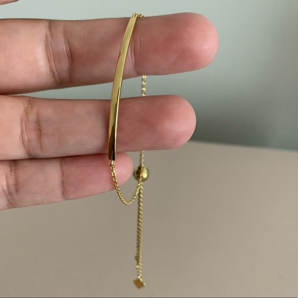 ADORNIA 14K Yellow Gold Bar Station Slide Bracelet - Picture 6 of 8